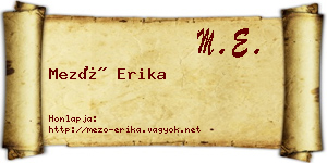 Mező Erika névjegykártya